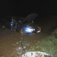 Wypadek samochodu osobowego w Dąbrowie