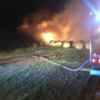 Pożar stogu w Lubieszewie (gm. Mogilno)