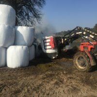 Pożar stogu w Szczepanowie (gm. Dąbrowa)