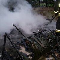 Pożar altany ogrodowej przy ul. Magazynowej w Mogilnie