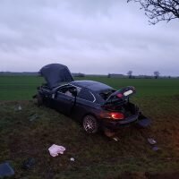 Wypadek samochodu osobowego w Czerniaku (gm. Mogilno)